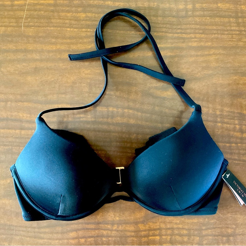 NWT Brand New Black Victoria’s Secret Add 2 Cup Sizes Bombshell Bikini 32C